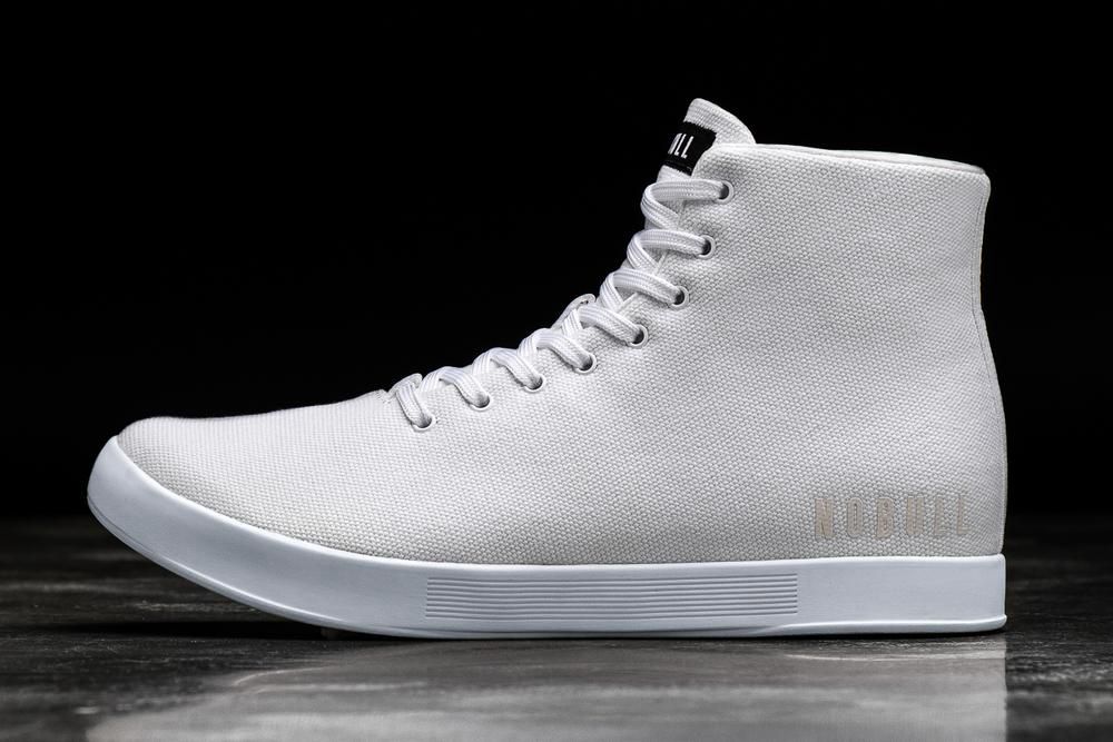 NOBULL High-Top Canvas Uzun Spor Ayakkabı Bayan - Beyaz - Turkiye (ABW-580736)